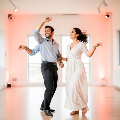 Salsa dancers in class